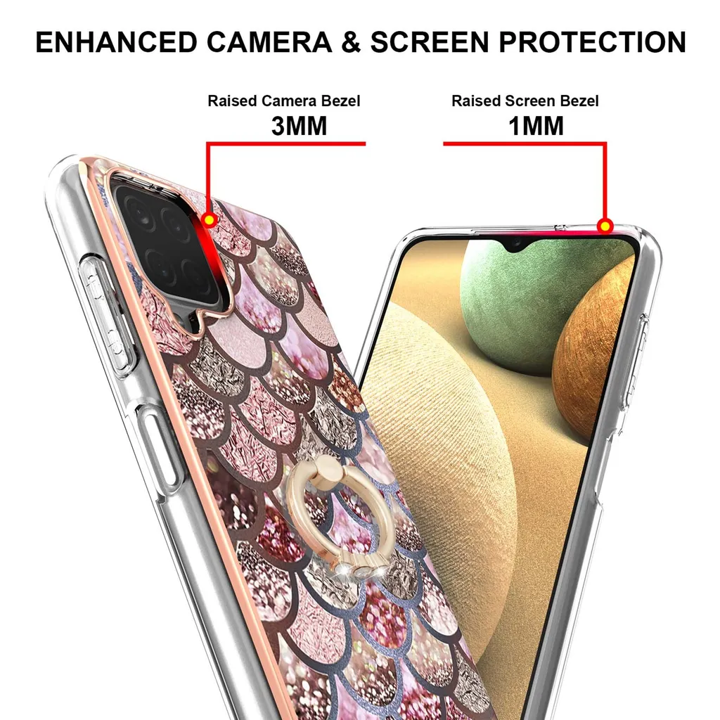 Cover Samsung A12 5G Silicone TPU con Anello Supporto - Tema Caffè - 3