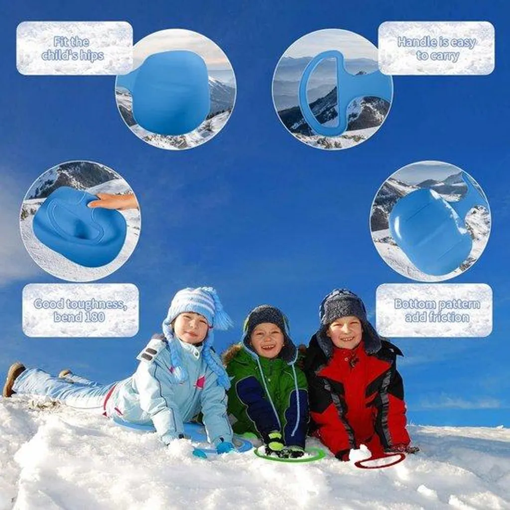 Luge pelle pour enfant lot de 4 - Équipement de glisse neige robuste