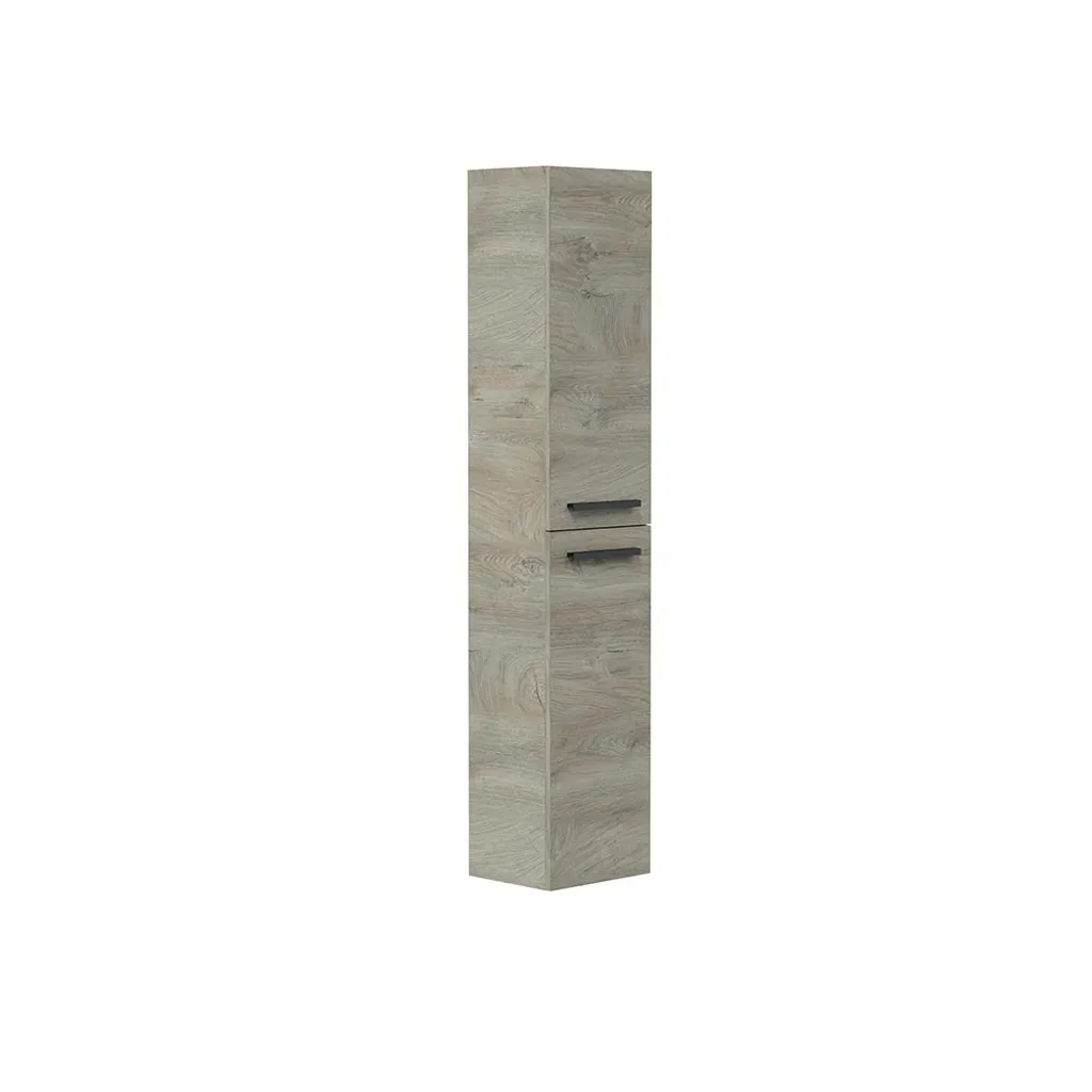 Armoire murale de salle de bain ATHENA - Gain de place 30x150cm Chêne clair
