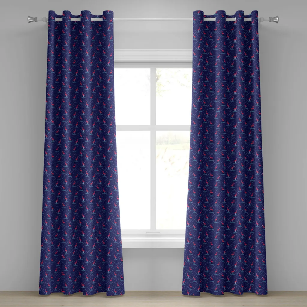 Rideau Flamingo anti-regards pour chambre et salon 280 cm motif abstrait