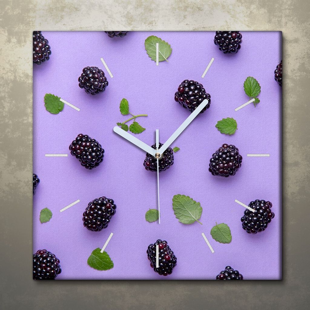 Wohnzimmer Leinwand Uhr Geräuschlos Küche 30x30 Farbige, Früchte, Motive, weiße Zeiger