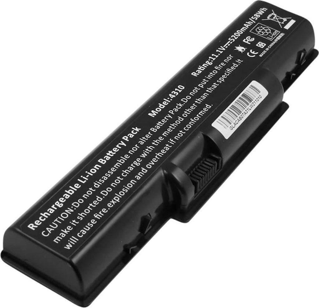 Avizar, Acer Aspire 4310 Ersatz Lithium-Ionen Laptop Akku 11,1V 5200mAh, Schwarz