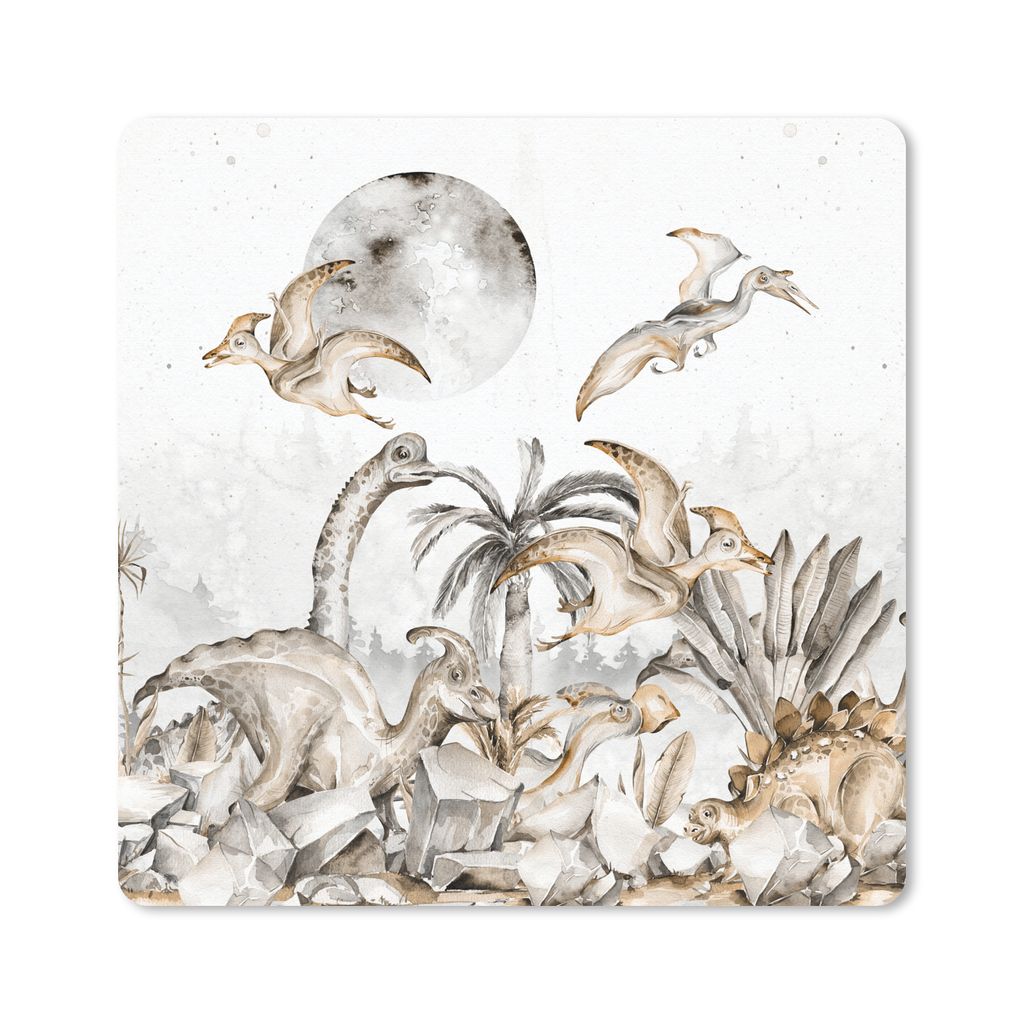 MuchoWow Mauspad Mousepad Dino - Dschungel Dekoration - Kinder - Junge - grün 30x30 cm - Mousepads - Maus Mat - Pad - Mausunterlage - Gaming