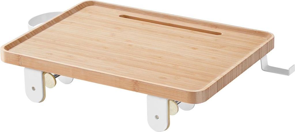 Hängender Nachttisch - Bettablage - Nachttisch - Bambus & Metall - 27 cm x 37,8 cm x 7,9 cm - Inklusive Becherhalter - Braun