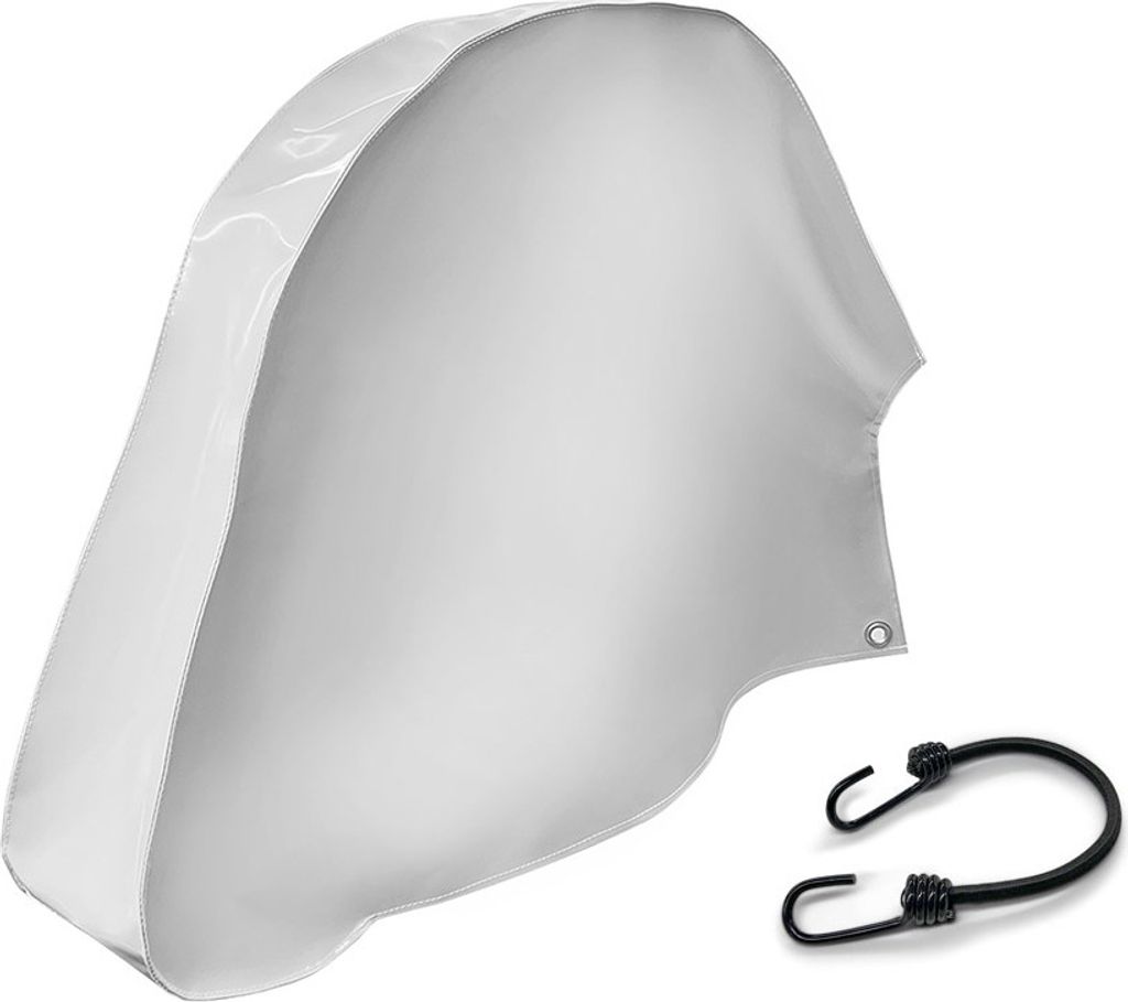 Deichselhaube aus Premium LKW PVC Plane, 680g/m², (Lichtgrau RAL7035, 75x60x10cm für gebremste Deichseln), Universal Deichselschutz, Deichelabdec...