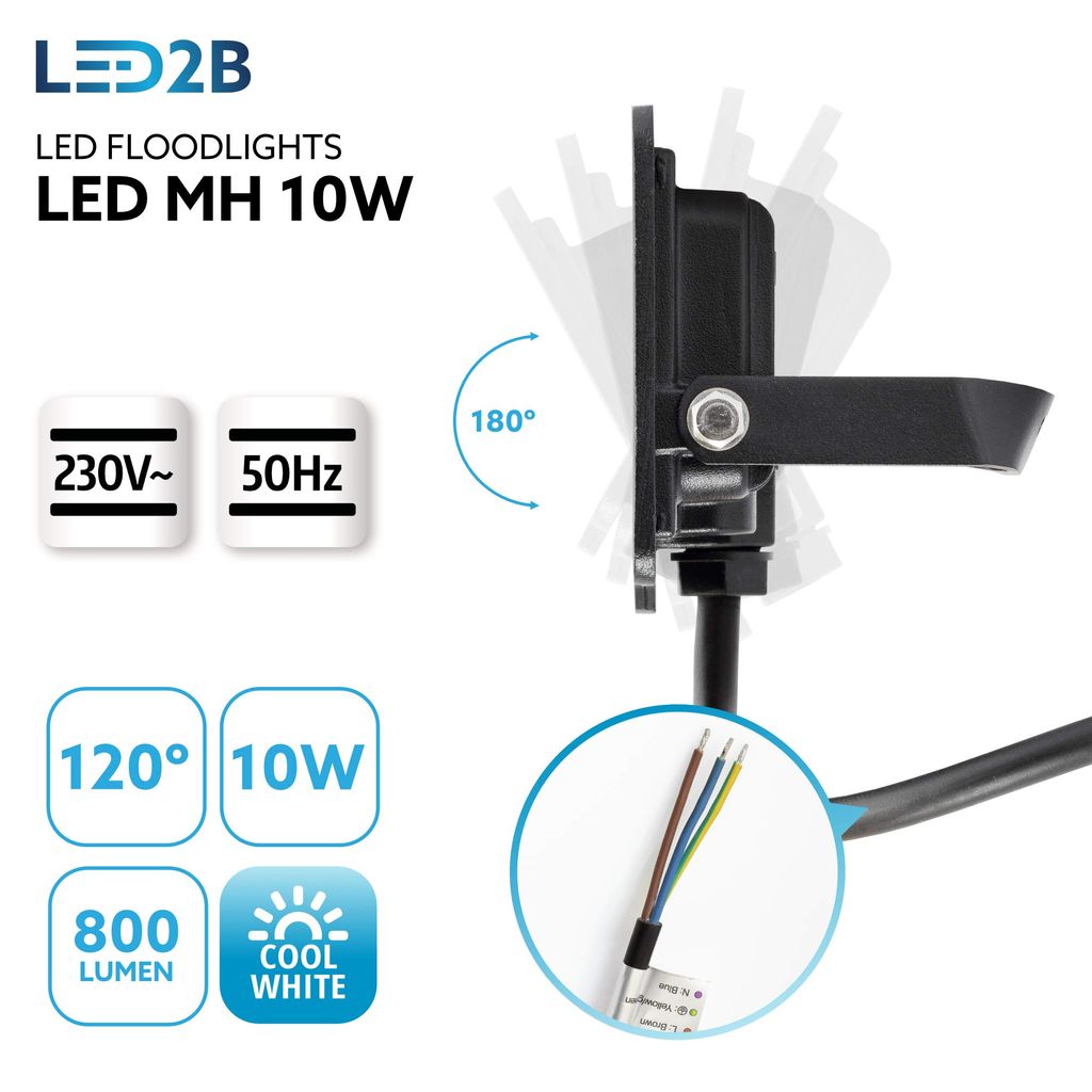 LED MH Außen Strahler Flutlicht 800Lm 10W 230V Kaltweiß Produktbild 2