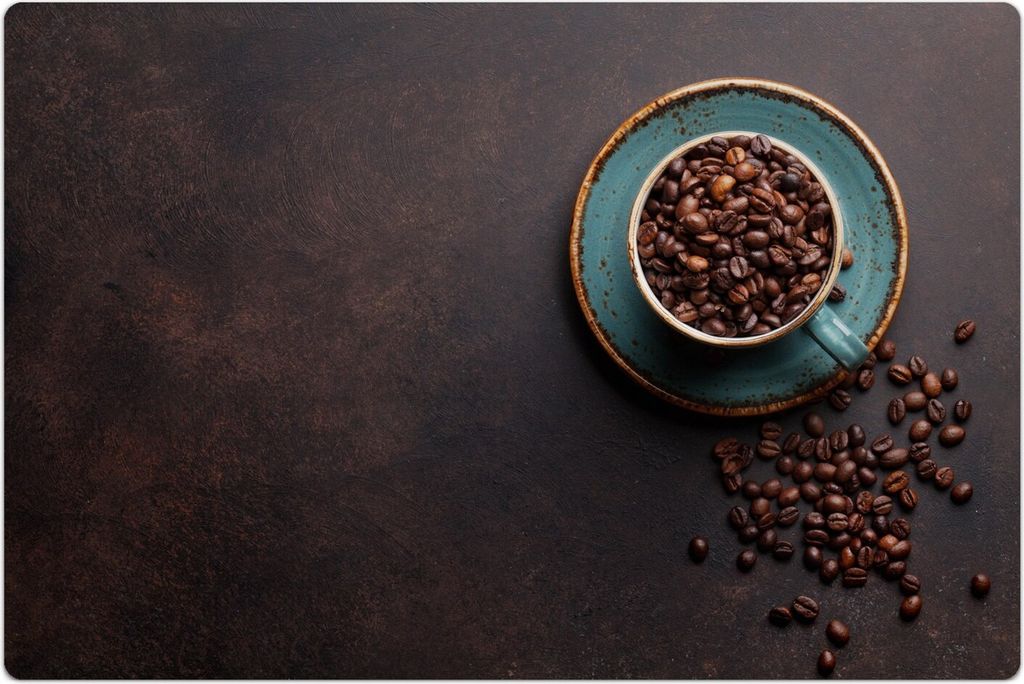 Küchenmatte 80x120 cm Vinylmatte Bodenmatte Dekoration - Kaffeebecher mit Röstkaffee