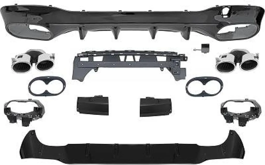 Jupe de pare-chocs arrière en plastique pour Mercedes CLA C118 Noir