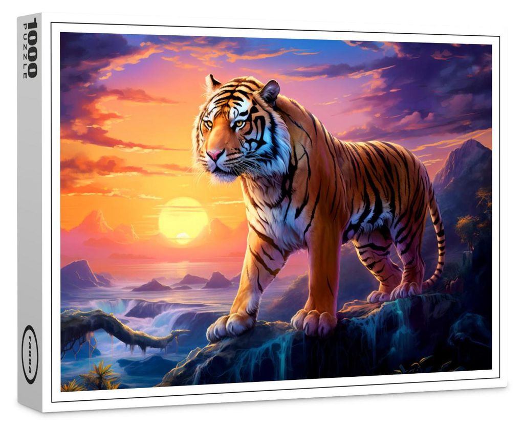 raxxa Premium-Puzzle "Majestic Tiger Chinese Zodiac Artistry. Sunset", 1000 Teile