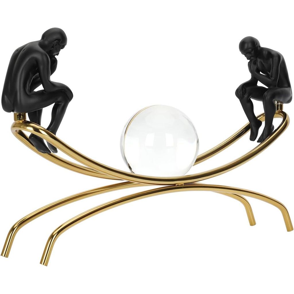 Denker Skulptur mit Kristallkugel,Moderne Dekofigur aus Produktbild 
