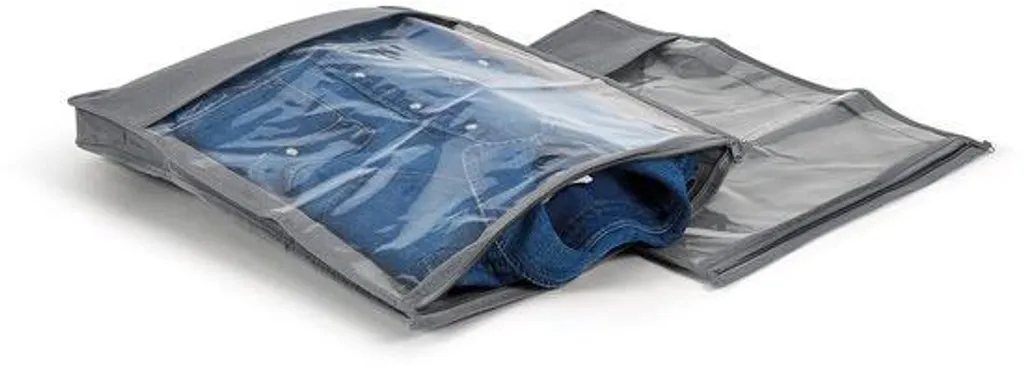 Rangement cintres respirant gris cendré 33x45 cm - Textile de qualité