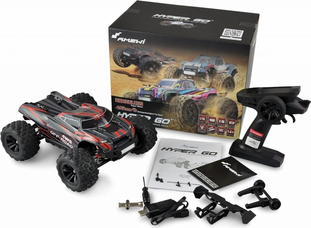 Amewi Hyper GO Truggy brushed 4WD 1:16 RTR rot RC-Buggy Produktbild 5