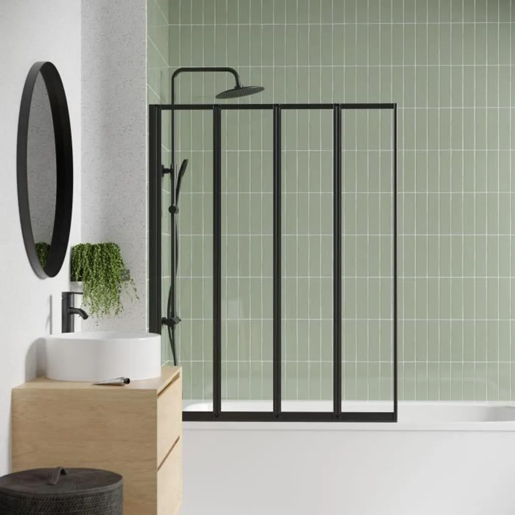 Para-doccia Vasca 110x140 Nero GELCO LEXIA - Montaggio Facile e Robusto