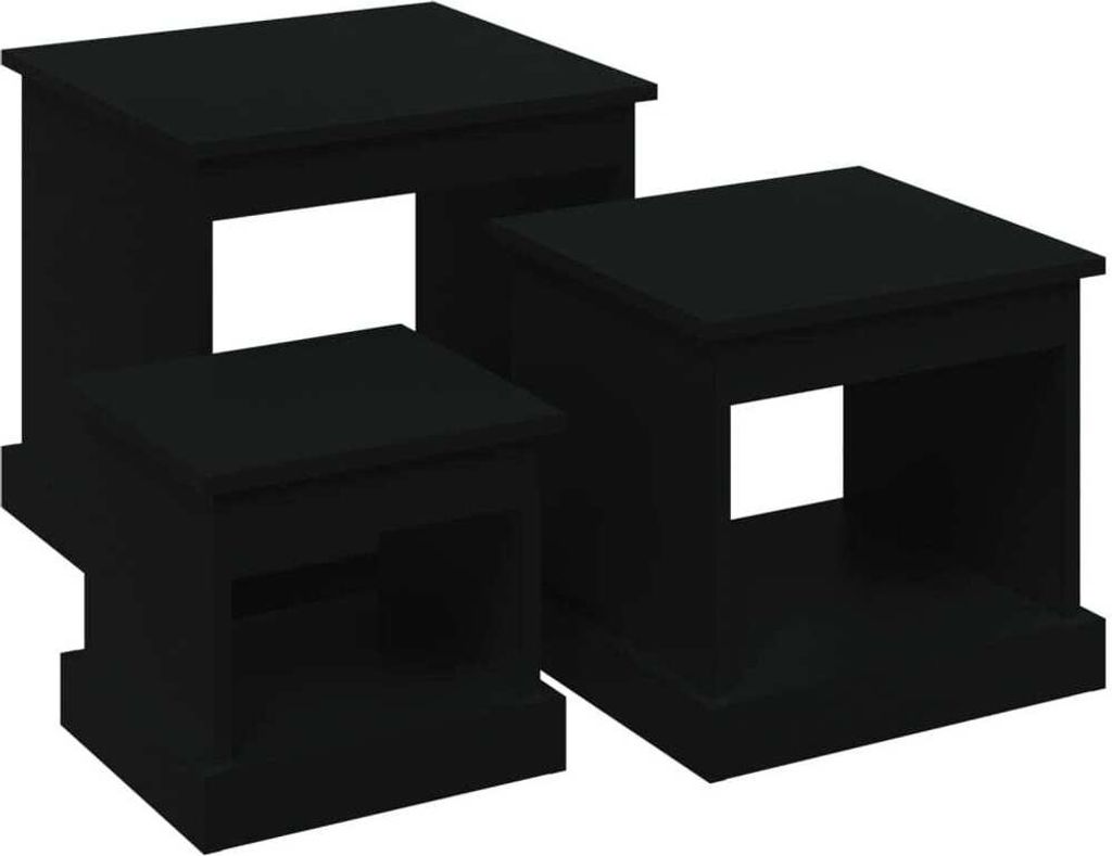 Couchtische 3 Stk. Schwarz Holzwerkstoff