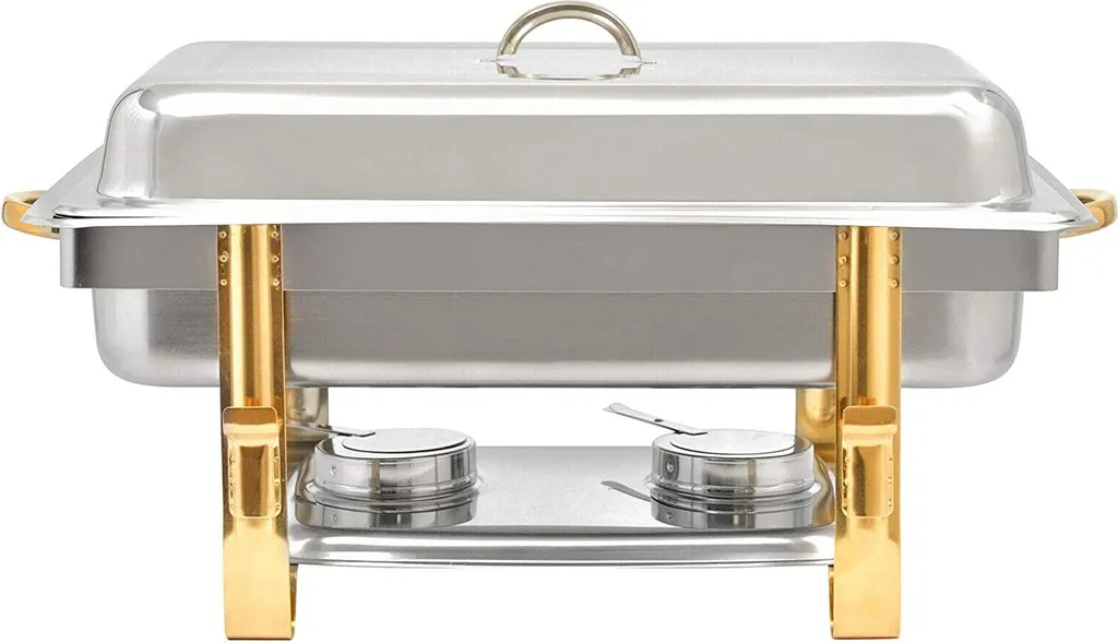 Chafing Dish 9L en Acier Inoxydable Or avec Bac GN 1/1 pour Buffet