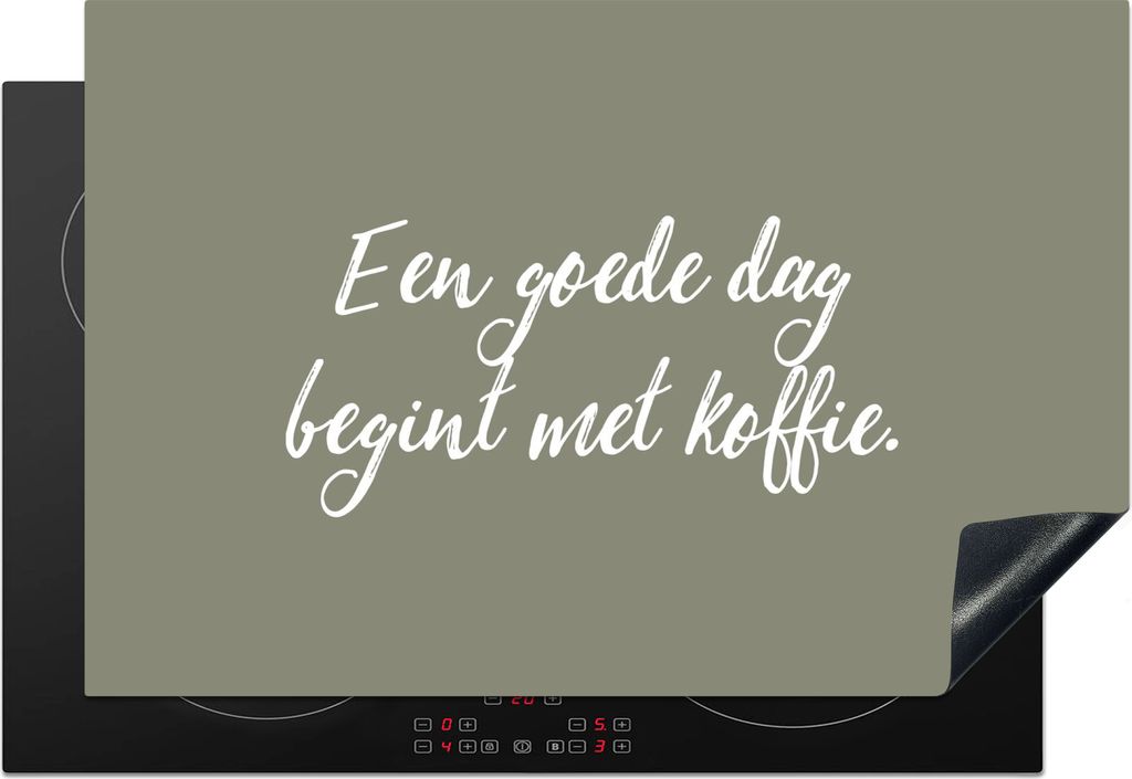 KitchenYeah Herdabdeckplatte Sprichwörter - Ein guter Tag beginnt mit Kaffee - Kaffee - Zitate , 78x52cm, Küche Deko, Glaskeramikfeld Herdabdec...