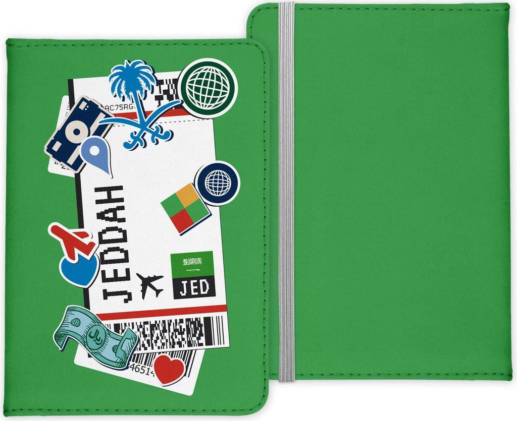 22Feels Dschidda Souvenir Reisepasshülle Organizer Reisen Gadgets Jeddah Saudi-Arabien Rotes Meer Urlaub Kunst-Leder Etui Cover Frauen Männer Kinder