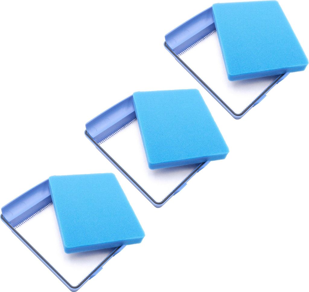 vhbw 3x Schaumstoff-Filter, 3x Gewebefilter kompatibel mit Philips PowerPro Ultimate FC9932/69 Staubsauger