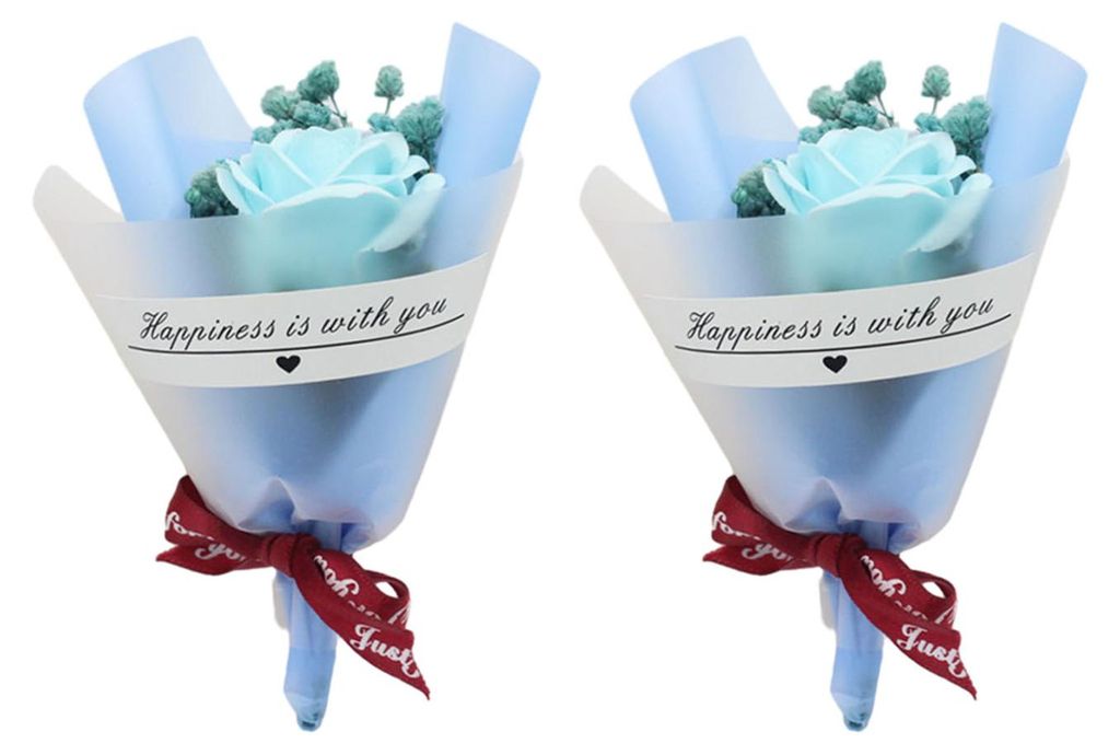 2 Mini-Trockenblumensträuße, künstliche Rosen, natürliches Schleierkraut, Blumenstrauß für Foto-Requisiten, DIY-Bastelarbeiten, Heim-, Hochze...