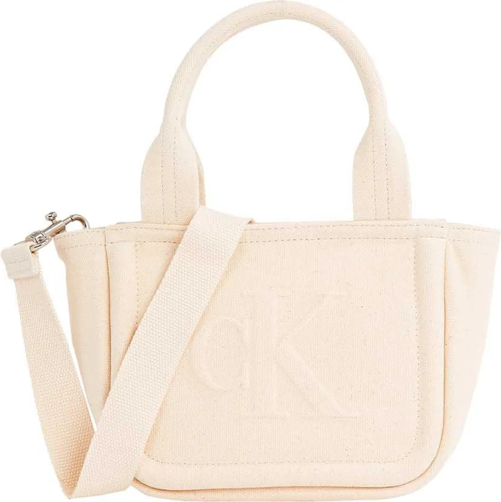Petit Sac à Main Femme Calvin Klein Jeans Mini Tote Canvas avec Sangle