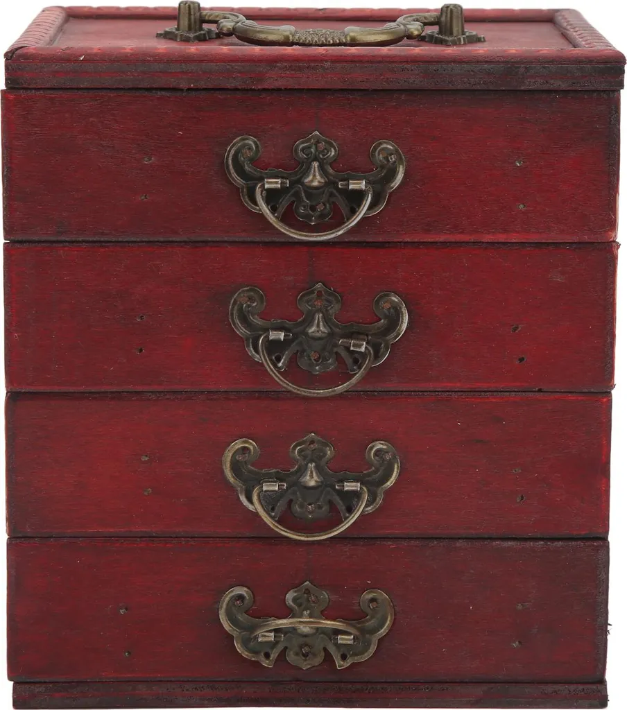 Coffret à bijoux vintage en bois avec 4 tiroirs et grande capacité rétro