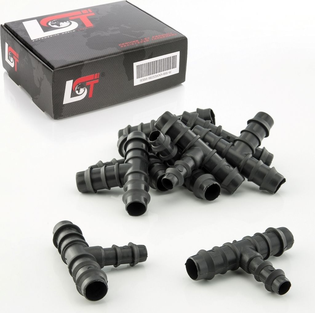 10x T-Verbinder PE-Reduzierstück Bewässerungssystem Tropfbewässerung 16x12x16mm