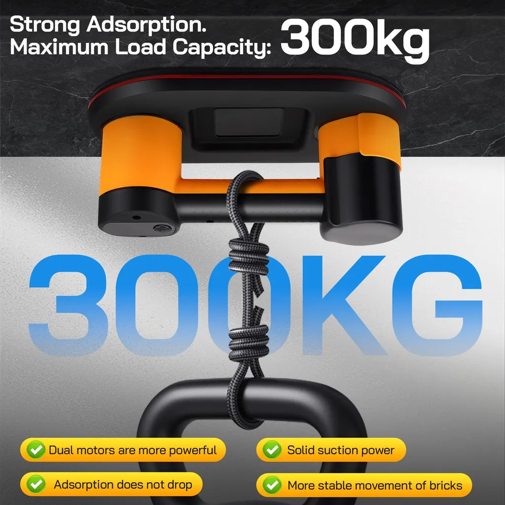 Ventouse électrique avec écran LCD et double vide 300kg - Modèle 27cm - 5