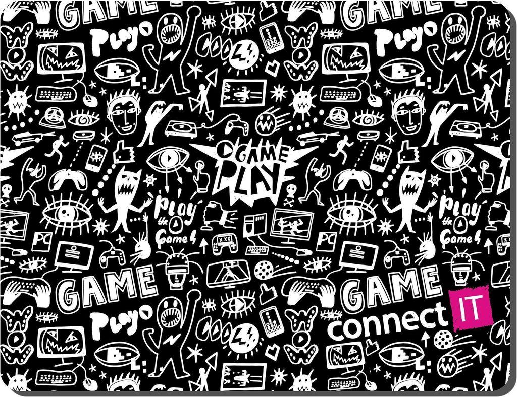 Connect IT CMP-1120-SM, Mehrfarbig, Abbildung, Gummi, Anti-Rutsch-Basis, Gaming-Mauspad