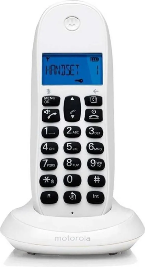 Téléphone Motorola C1001CB+ Blanc Mains Libres avec Mode Éco Plus