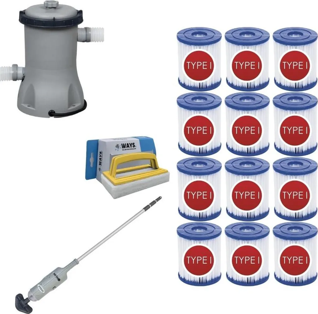OFFERTA WAYS: Pompa Filtrante 2006 L/h Kit 12 Filtri II + Spazzola Omaggio