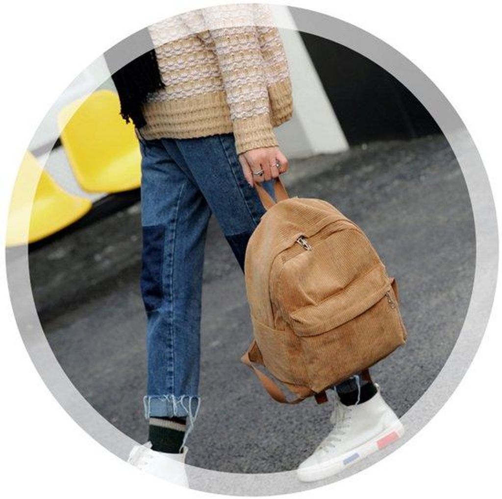 Trendige corduroy Schulranze, stilvolle Mädchen-Rucksack, passend für Jugendliche