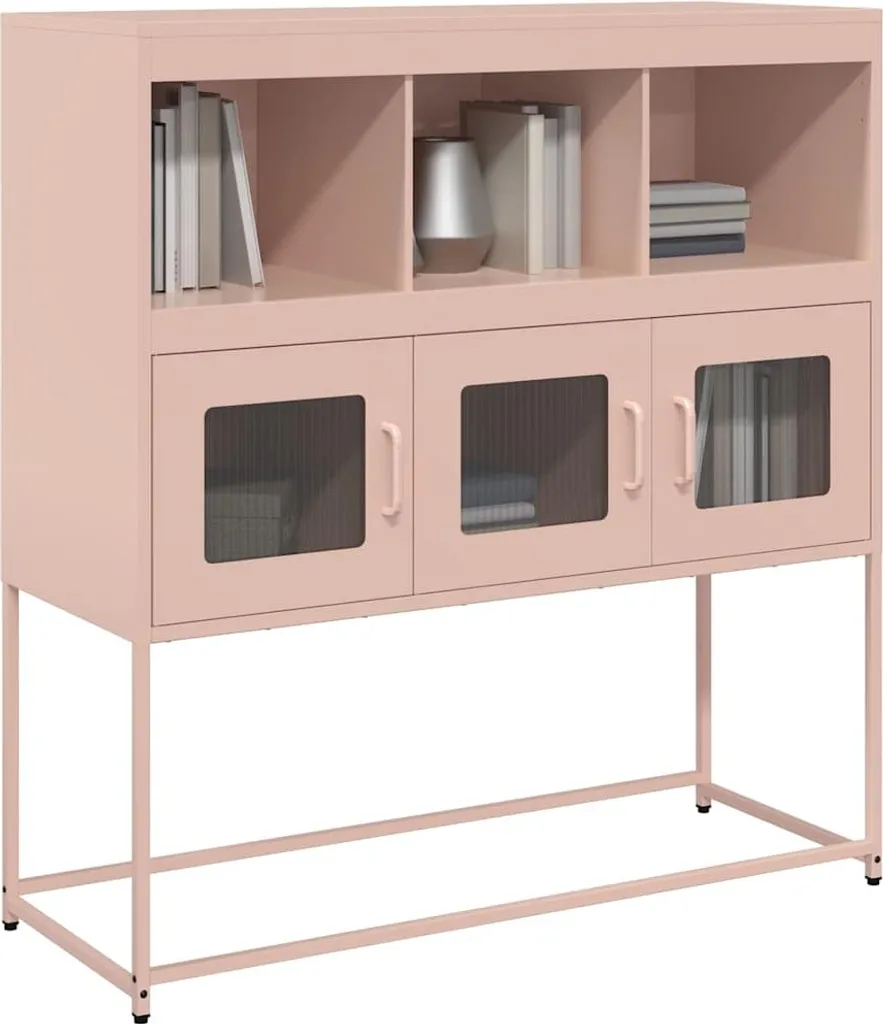Credenza Rosa 100,5 cm Acciaio Laminato a Freddo - Vetrina Multiuso
