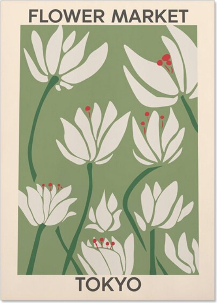 TPFLiving Kunstdruck LW-1201 (OHNE RAHMEN) Poster - Leinwand - Wandbild - Hochauflösender Giclée-Druck, langlebig und hochwertig - Blumen, Floral...