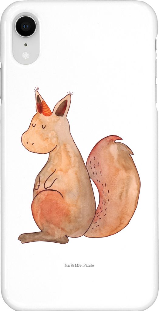 Mr. & Mrs. Panda Iphone XR Handyhülle Einhorn Glauben - Weiß - Geschenk, Eichhorn, Premium Kunststoff, Eichhörnchen, Handy Case, Einhörner, Ein...