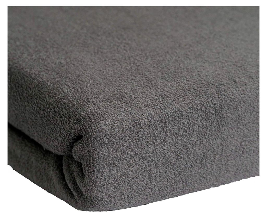 Frottee Spannbettlaken aus 80% Baumwolle und 20% Polyester, 10 Farben, für Matratzen 25-35 cm (Grau, 140-160 x 200 cm, Steghöhe bis zu 25 cm)
