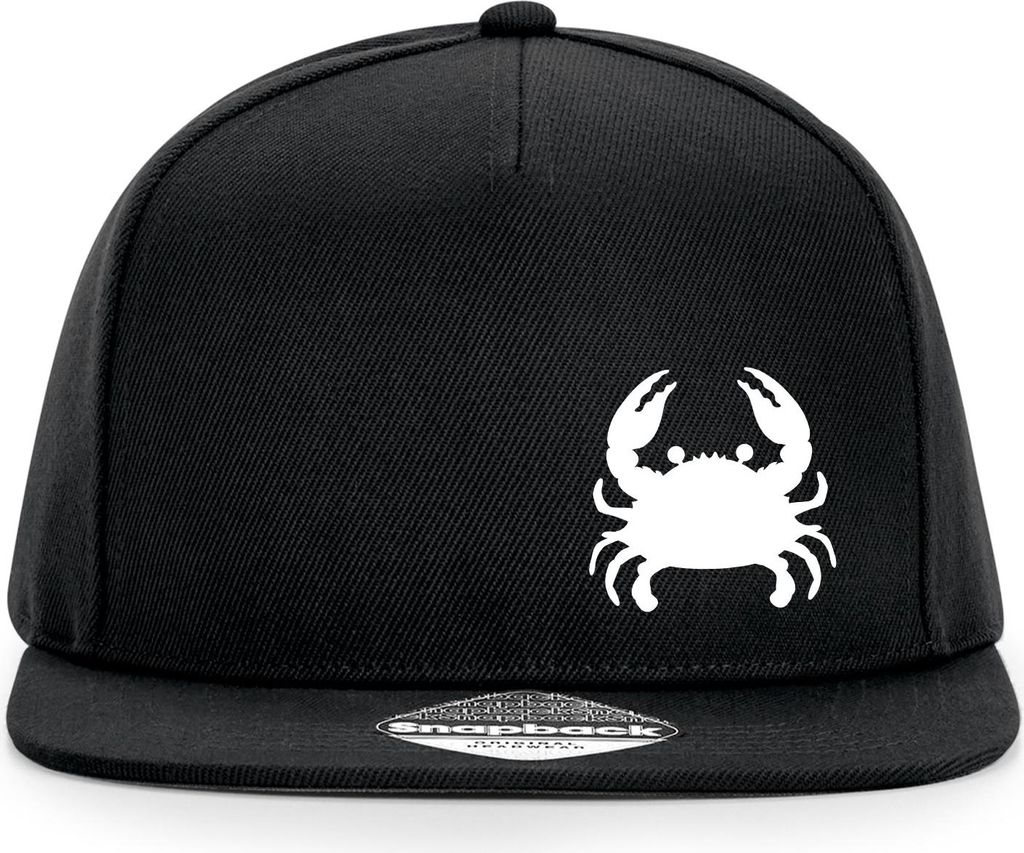 Huuraa Cappy Mütze Krabbe Silhouette Black Polyester Snapback Kappe Geschenkidee