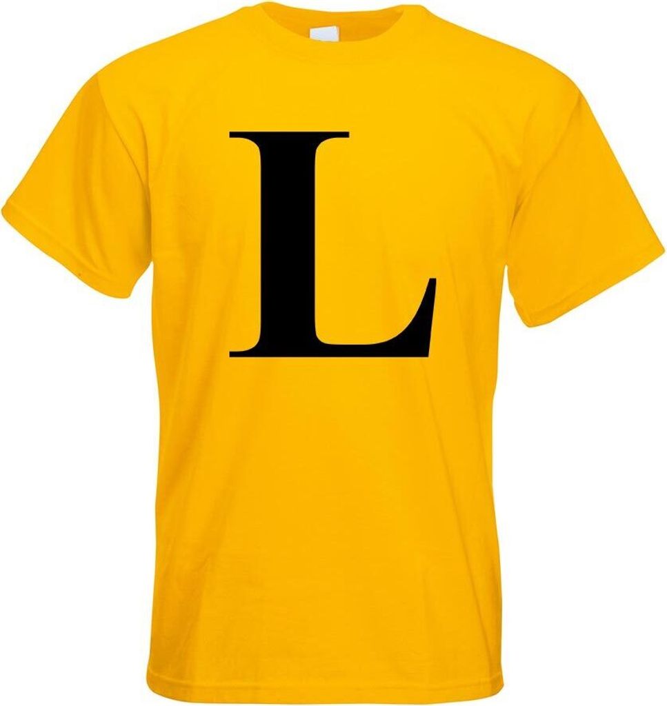 Kiwistar - T-Shirt - gelb - Buchstabe L - Alphabet Motiv Bedruckt Funshirt Design Print - mit Motiv Bedruckt - Funshirt Design - Sport - Freizeit -...