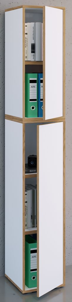 VCM Holz Büroschrank Ordner Aktenschrank Büromöbel Schrank Salia 5-fach Breite 30 cm Drehtür