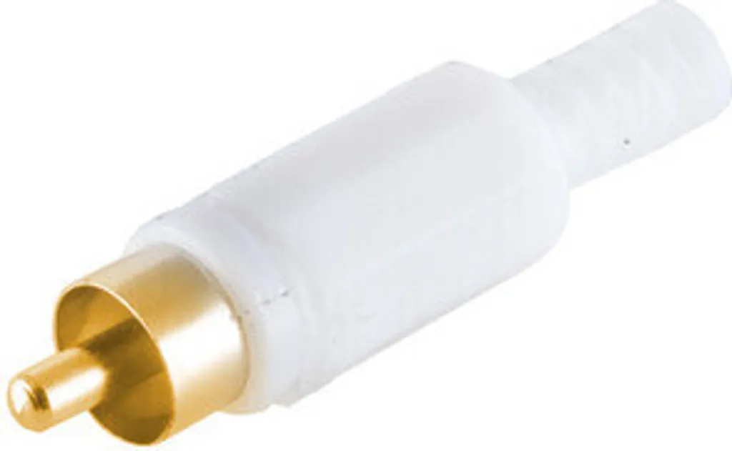 Fiche RCA Blanche avec Contacts Dorés - Évitez les Pertes de Signal Audio