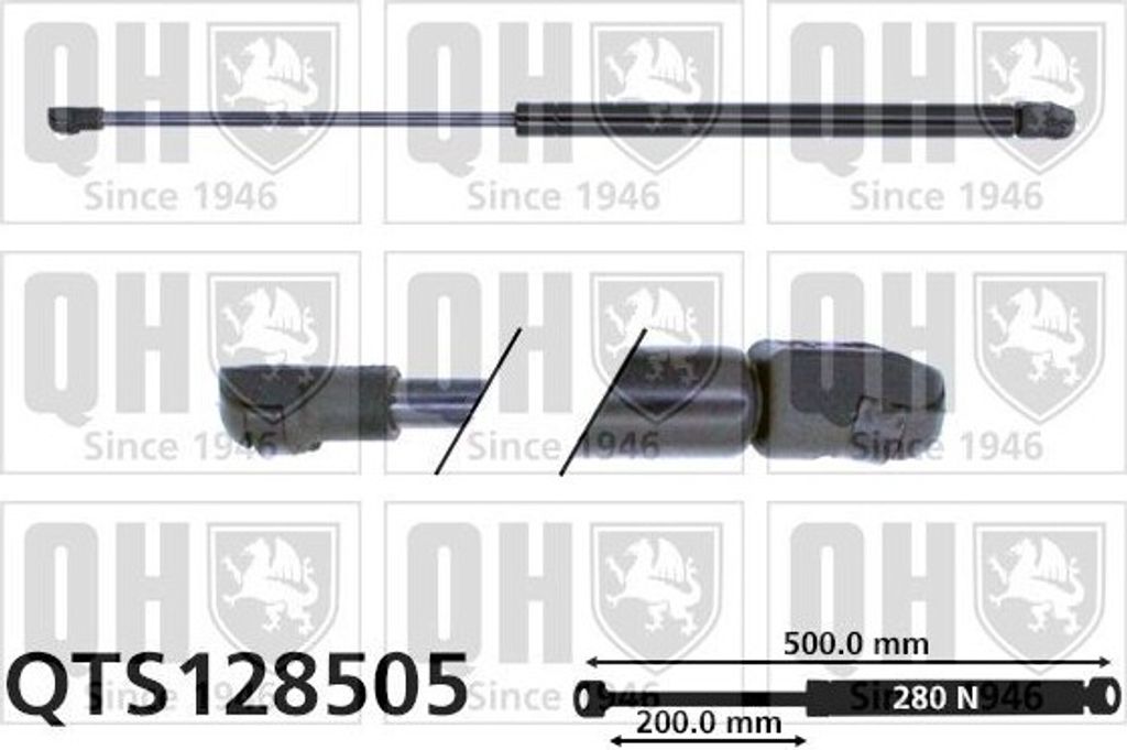 QUINTON HAZELL QTS128505 Gasfeder Heckklappendämpfer für VW Lupo (6X1, 6E1) 500mm