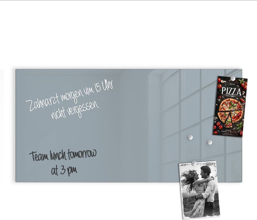 Magnettafel 100x50cm Pinnwand Whiteboard beschreibbar - Grauer Hintergrund II