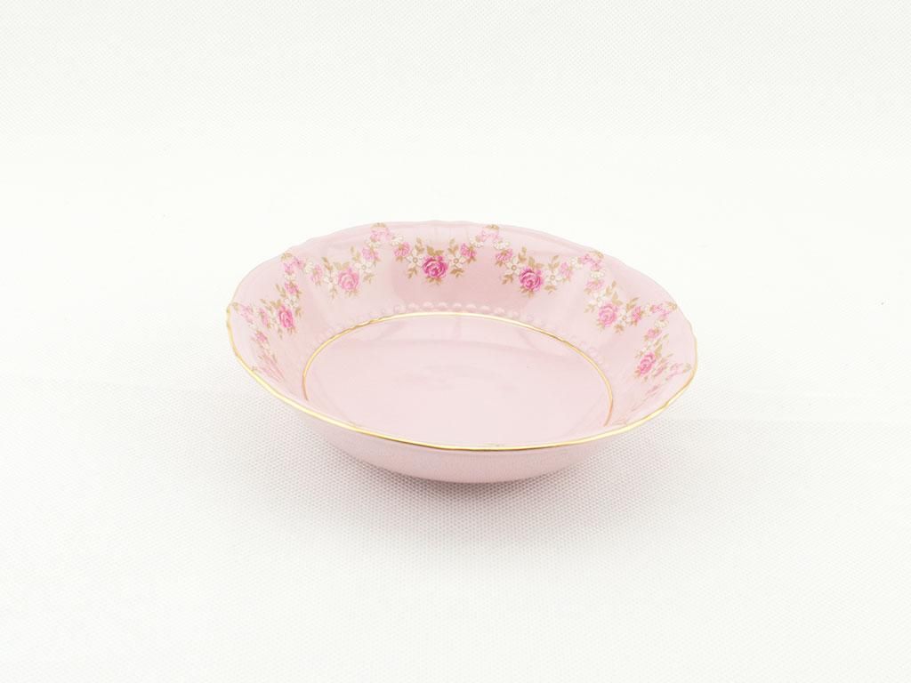 Kompottschale 13,5 cm, rosa Porzellan, Blumen, Leander Produktbild 