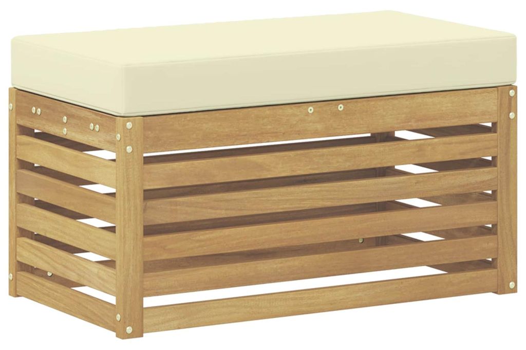 vidaXL Outdoor Hocker Bank Weiß 80 x 43 x 45 cm Massivholz Akazie