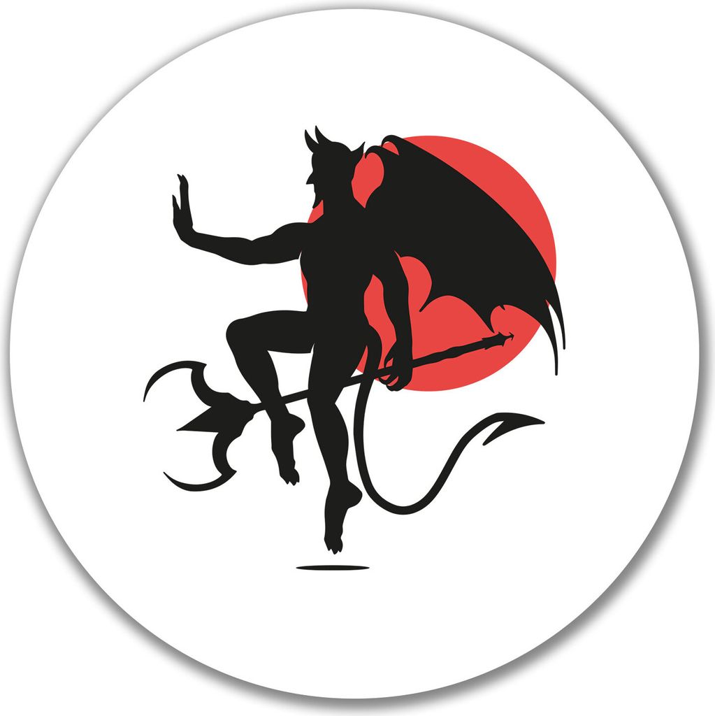 Huuraa Aufkleber Teufel Devil 10cm rund Sticker Geschenkidee