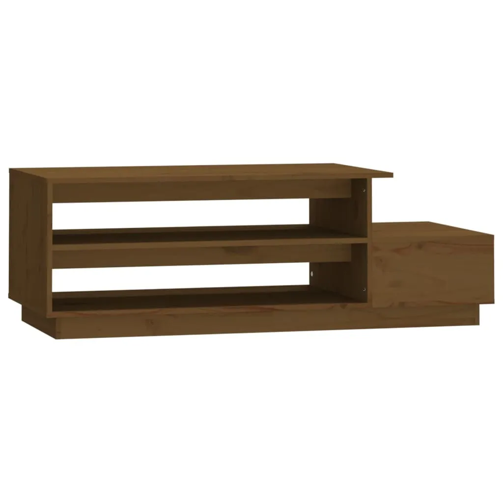 Tavolino Salotto Pino Massiccio Marrone Miele 120x50x40,5 cm