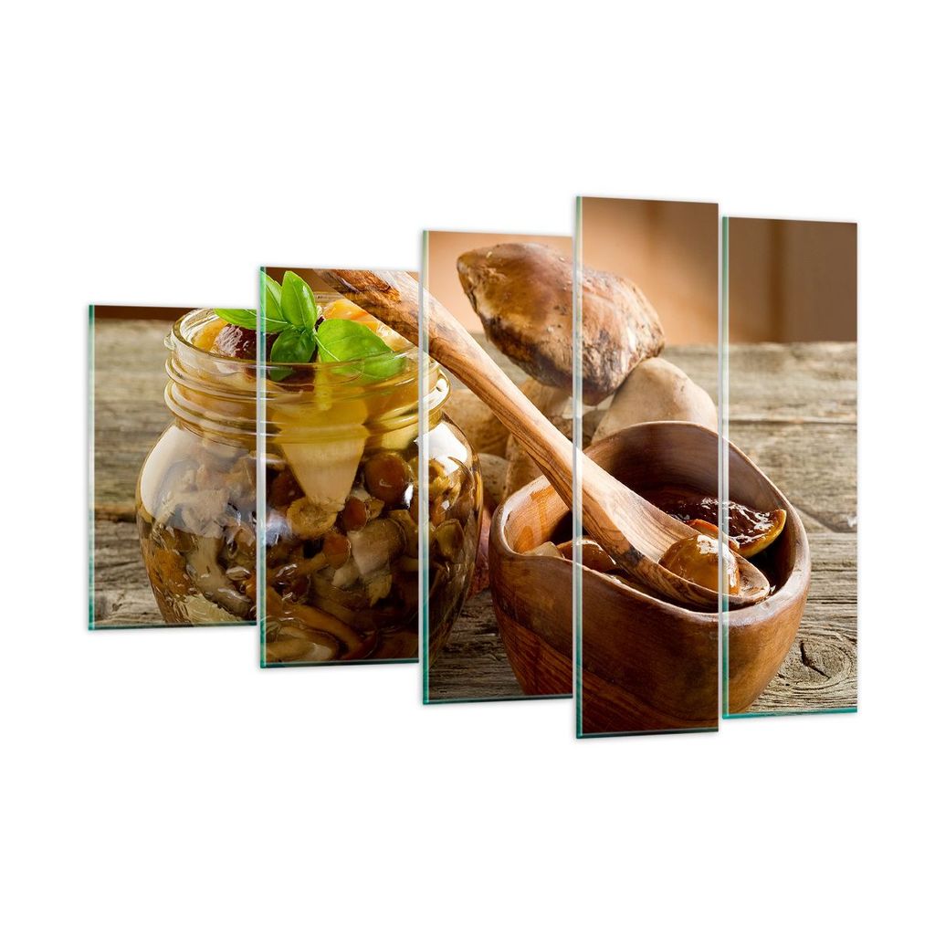 Bilder auf glas - Pilze Mahlzeit Natur Glas - 150x100cm - Glasbilder - Wandbilder - Kunstdruck - zum Aufhängen bereit - Wanddekoration aus Glas - ...