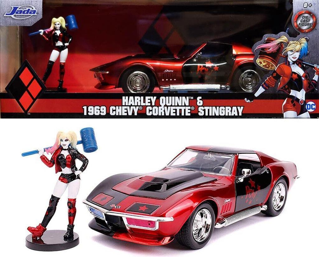 Harley Quinn 1969 Chevy Corvette Stingray 1:24. Jada Toys - Obrázek produktu 
