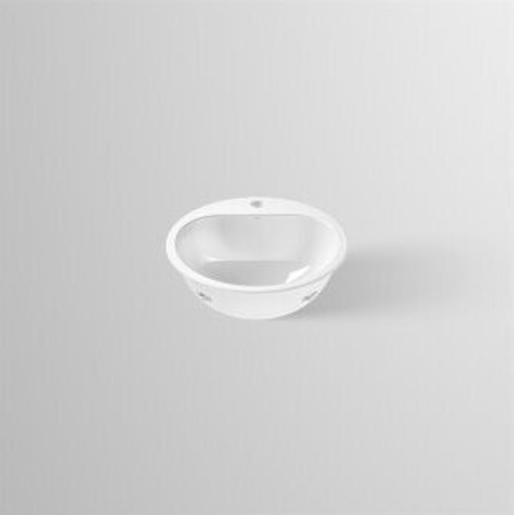 Alape EW 3.2 Einbaubecken ohne Überlauf, kreisförmig, Ø 475 mm, innen und außen glasiert, Weiß, mit Hahnloch / Waschtisch / Waschbecken