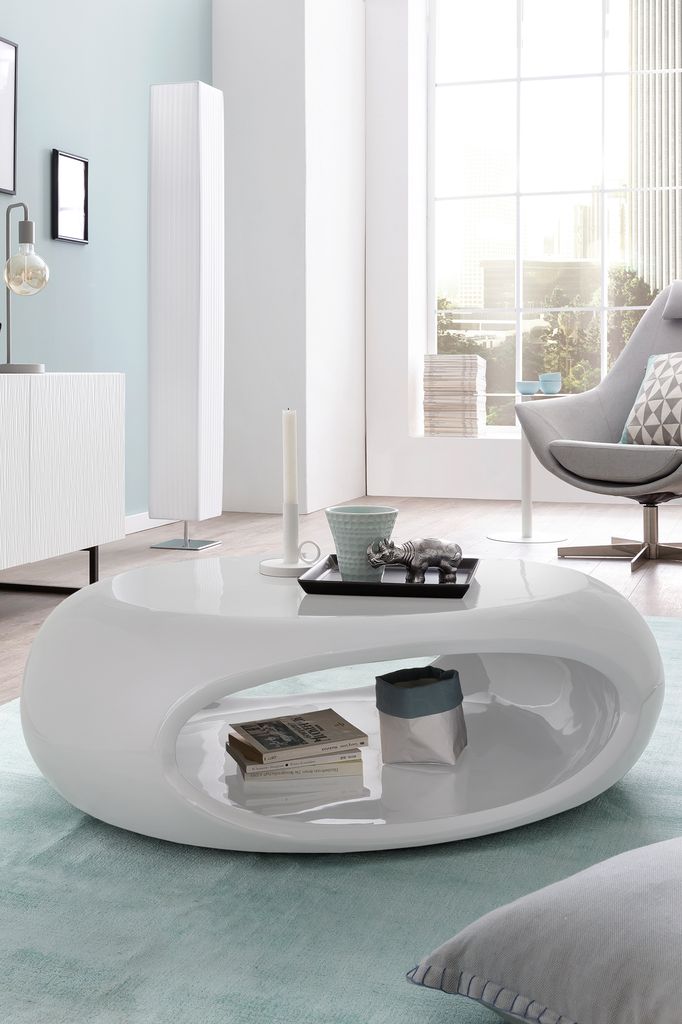 SalesFever Couchtisch oval | Hochglanz lackiert