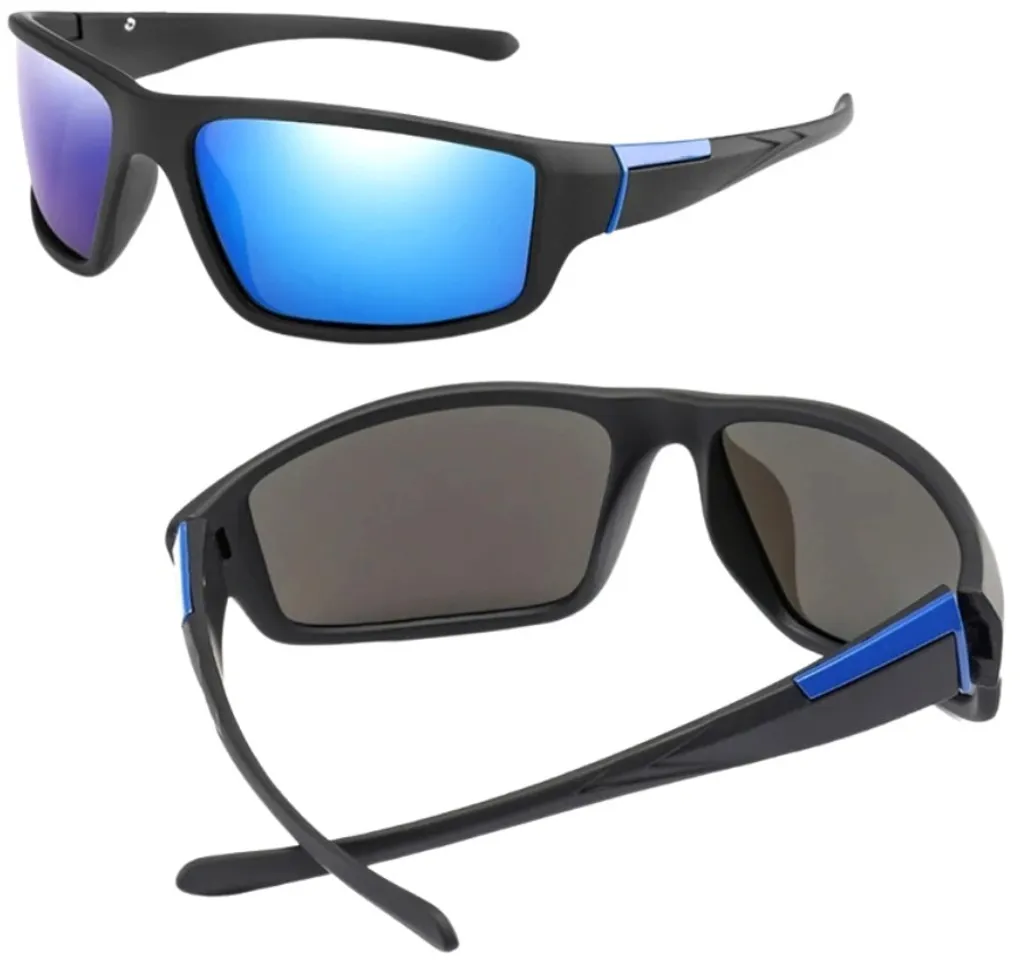 Camerazar Occhiali Sportivi Polarizzati - Leggeri con Lenti Blu Specchiate